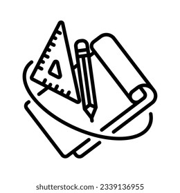 Diseño vectorial de icono de herramienta de dibujo en línea