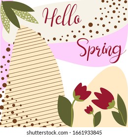 art drawing, vector, spring flowers