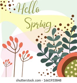 art drawing, vector, spring flowers