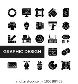 Art, drawing and web and graphic design icons set.