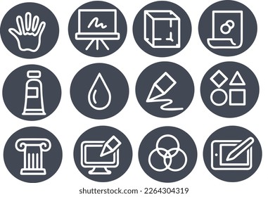 Art and Education Icons vector design