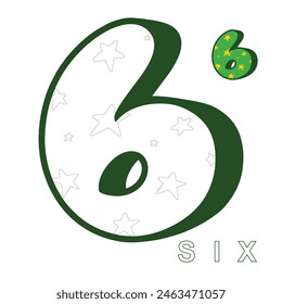 Art Education Of Number Six Outline Coloring Pages Design