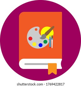 The Art Education subject on the book icon flat style eps 10 for web design