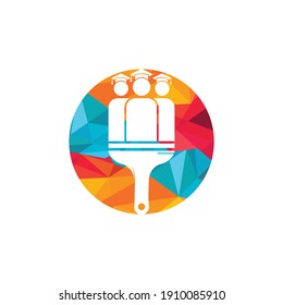 Art education vector logo design. Education paintbrush icon design.	