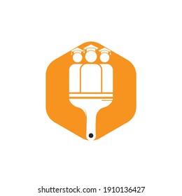 Art education vector logo design. Education paintbrush icon design.	