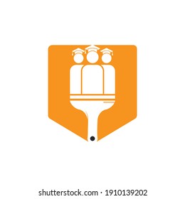 Art education vector logo design. Education paintbrush icon design.	