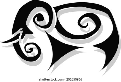 Art elephant vector