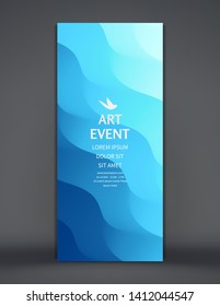 Art event invitation template. Abstract background with dynamic effect. Vector illustration for promotions or presentations. 