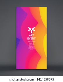 Art event invitation template. Abstract background with dynamic effect. Vector illustration for promotions or presentations. 
