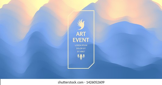 Plantilla de invitación a eventos de arte. Resumen de fondo con efecto dinámico. Ilustración vectorial para promociones o presentaciones.