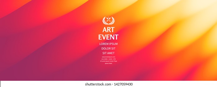 Art event invitation template. Abstract background with dynamic effect. Vector illustration for promotions or presentations.