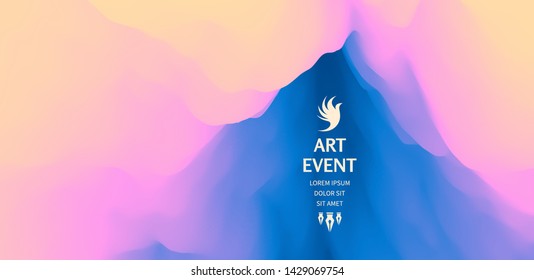 Art event invitation template. Abstract background with dynamic effect. Vector illustration for promotions or presentations. 
