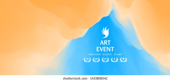 Art event invitation template. Creative design poster with vibrant gradients. Vector Illustration for advertising, marketing, presentation. Mobile screen.