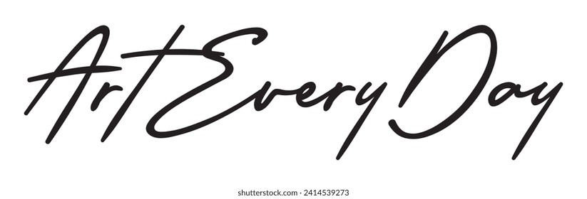 texto de arte todos los días sobre fondo blanco.