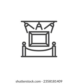 Art exhibition line icon. linear style sign for mobile concept and web design. Museum gallery outline vector icon. Symbol, logo illustration. Vector graphics