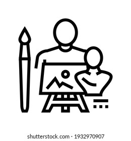 art expert line icon vector. art expert sign. isolated contour symbol black illustration