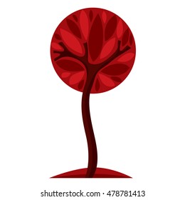 Art fairy illustration of tree, stylized eco symbol. Insight vector image on season idea, beautiful plant.