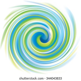 Art fancy modern elegant wonderful wavy eddy futuristic light lime and turquoise color fond of glossy rippled curvy spraying surface. Closeup view with space for text in middle of funnel or white edge