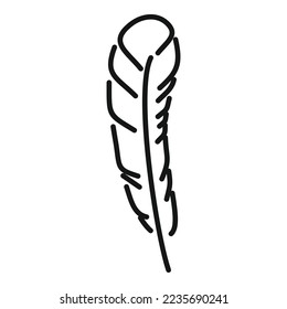 Art feather icon outline vector. Bird plume. Ink smooth