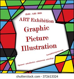Art festival. Color pop art poster for your exhibition, business presentation, festival, workshop