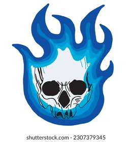  art fiery skull, illustrator