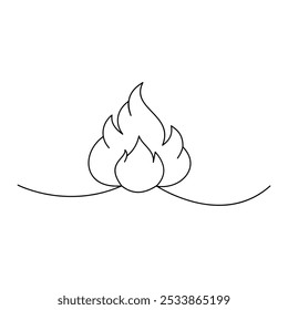 Art Fire, Vektorgrafik, Linie Art Design, weißer Hintergrund.