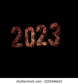 Art firework 2023 and black background 
