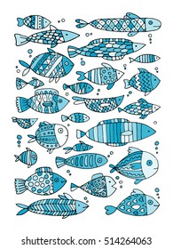 Art fish collection, sketch for your design