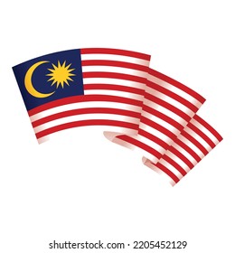 Art flag icon cartoon vector. Malaysia country. Asian celebration