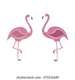 Art flamingo decorative flat design | Ornament  flamingo vector illustration