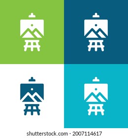Art Flat four color minimal icon set