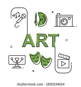 Art flat outline design style illustration