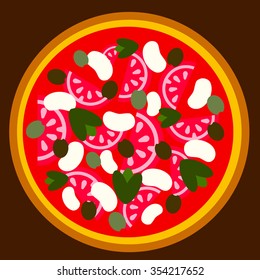 Art flat pizza "capricciosa"