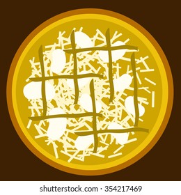 Art flat pizza four cheeses