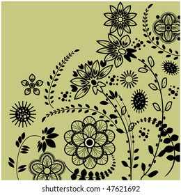 art floral drawing graphic background