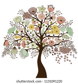 Art floral tree for your design