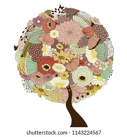 Art floral tree for your design