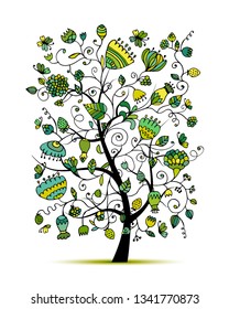 Art floral tree for your design
