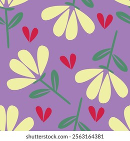 Art floral vector seamless pattern. Red flowers with branches, leaves and petals isolated on beige background. For home textiles, fabric, wallpaper, kitchen decor, packaging paper, accessories.