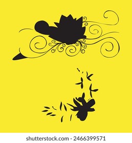 Art flower, Abstract art, Design, vector art, clipart graphics, background, floral style illustration