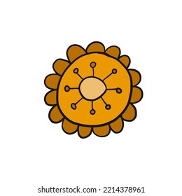 Art Flower isolated on white. Scandinavian folk style ornament
