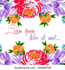 Art flower multicolored background. Vector illustration.
