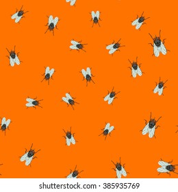 Art fly back pattern seamless orange