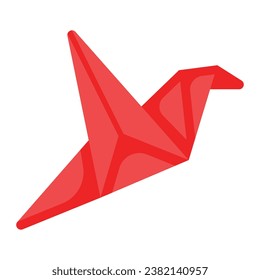 An art of folding paper into decorative shapes and figures, origami icon in modern style