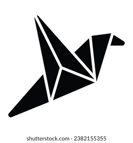 An art of folding paper into decorative shapes and figures, origami icon in modern style