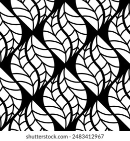 Art of foliage Repeating pattern. Leaf Shape repeated patterns of printable nature clipart vector design.