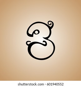 the art font B icon logo