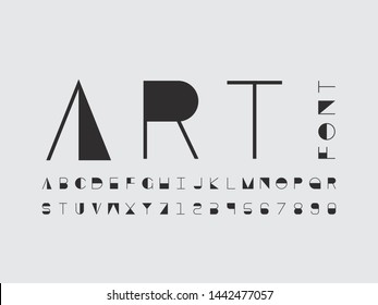 Art font. Vector alphabet letters and numbers. Typeface design. Typography Graphic

