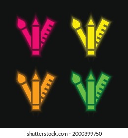 Art four color glowing neon vector icon