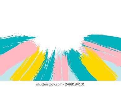 Art frame with brush paint stroke in pastel colors. Vector illustration
